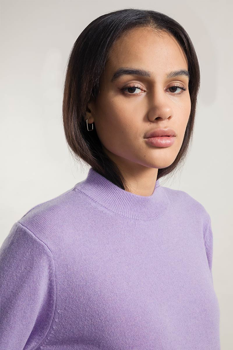 Viola Glicine | Maglia donna light cashmere rigenerato
