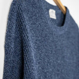 Chanteclaire Blu Baltico | Maglioncino cotone jeans rigenerato paricollo