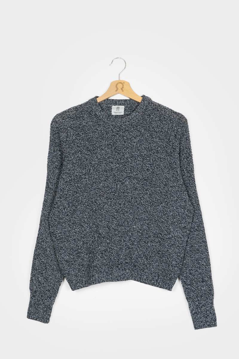 Chanteclaire Mar Nero | Maglioncino cotone jeans rigenerato paricollo