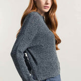 Chanteclaire Mar Nero | Maglioncino cotone jeans rigenerato paricollo