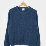 Chanteclaire Blu Baltico | Maglioncino cotone jeans rigenerato paricollo