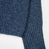 Chanteclaire Blu Baltico | Maglioncino cotone jeans rigenerato paricollo
