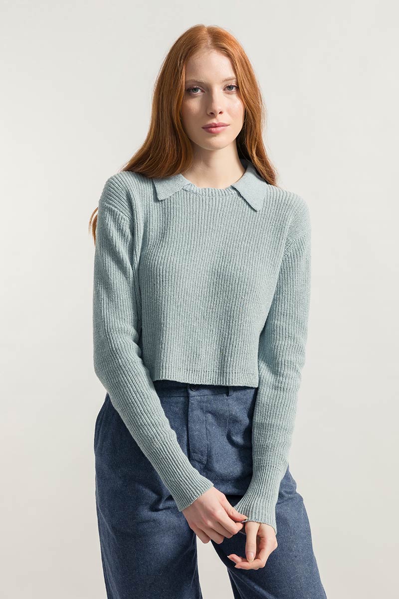Azzurro Mediterraneo | Maglia polo cotone jeans
