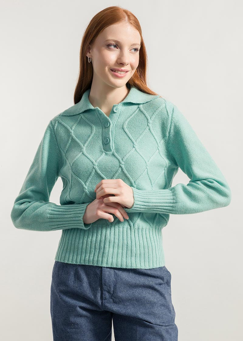 Verde Menta | Maglia Donna Lana Rigenerata Sara