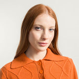 Arancio Becco d'Oca | Maglia Donna Lana Rigenerata Sara