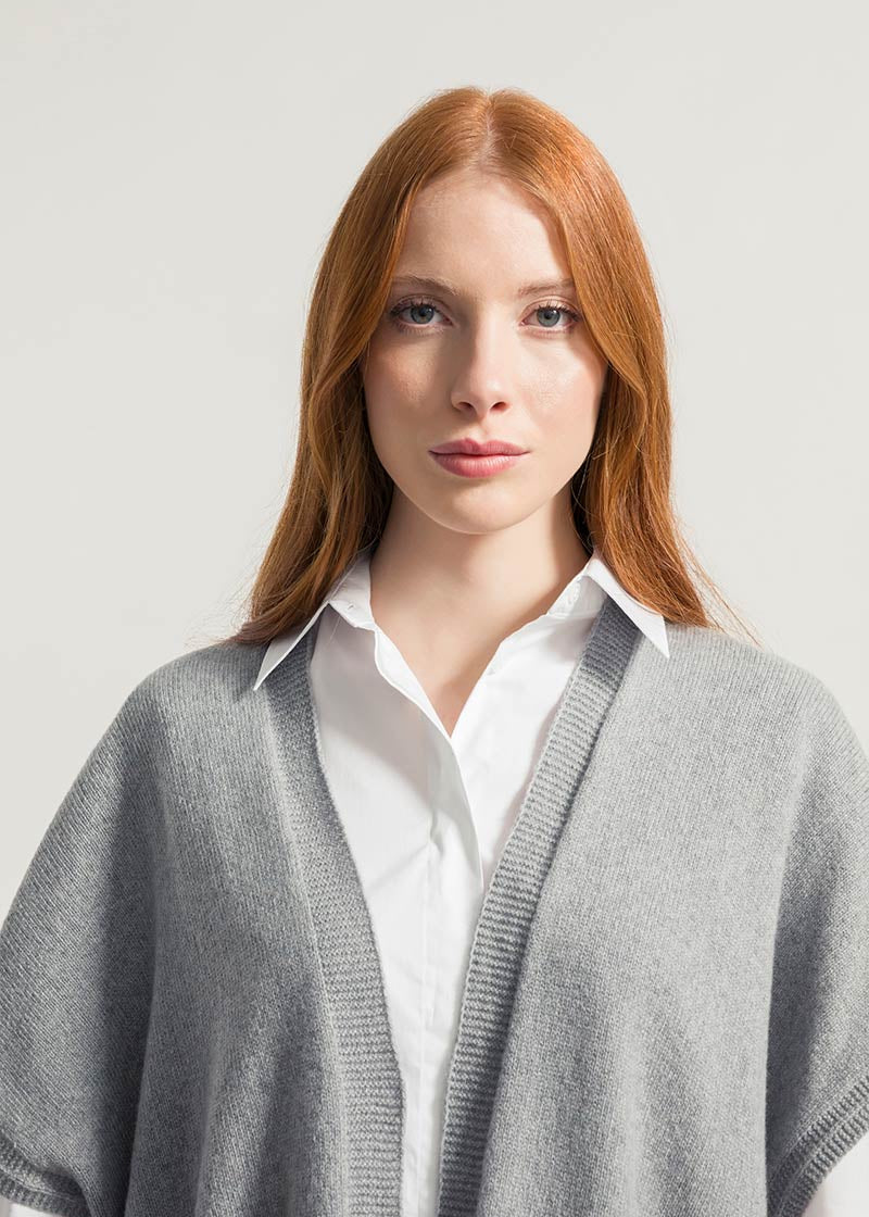 Grigio Calce | Cardigan Donna Cashmere Rigenerato Edi