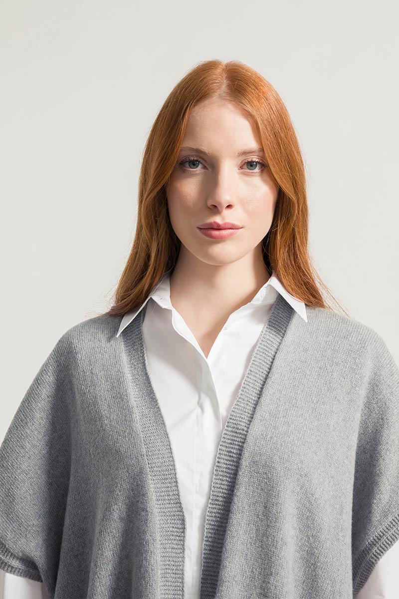 Grigio Calce | Cardigan Donna Cashmere Rigenerato Edi