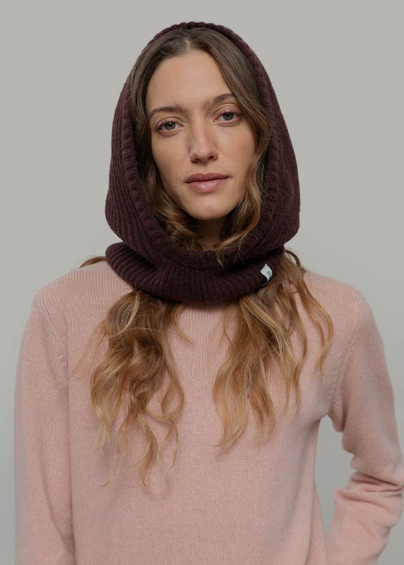 Balaclava Cashmere Donna Uomo Riciclato Marrone Marika - Rifò Lab Moda circolare made in Italy