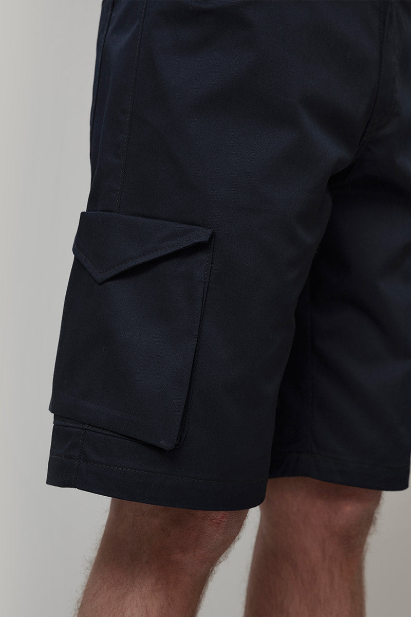 Pantaloni Bermuda Uomo Cargo Cotone Blu Franco - Rifò Lab Moda circolare made in Italy