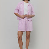 Pantaloncini Boxer Donna a Righe Rosa  Cotone Inghirami Allegra Gialli - Rifò Lab Moda circolare made in Italy

