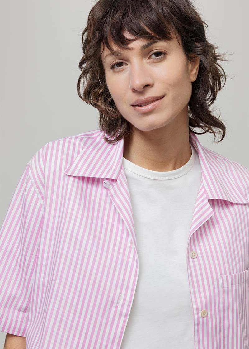 Camicia Bowling a Righe Donna Cotone Inghirami Marta - Rifò Lab Moda circolare made in Italy