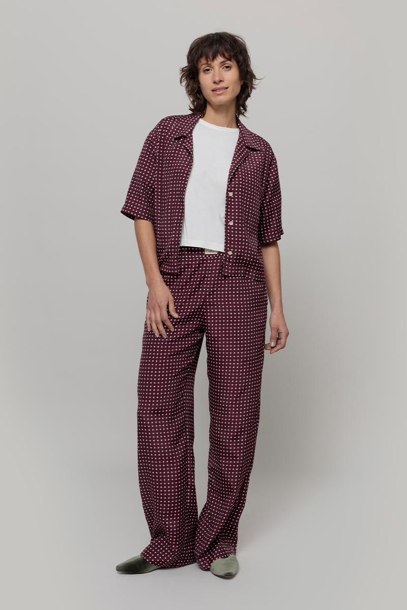 Camicia Donna Bordeaux Maniche Corte Sveva - Inghirami x Rifò