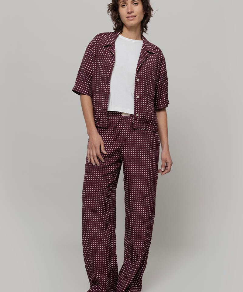 Camicia Donna Bordeaux Maniche Corte Sveva - Inghirami x Rifò