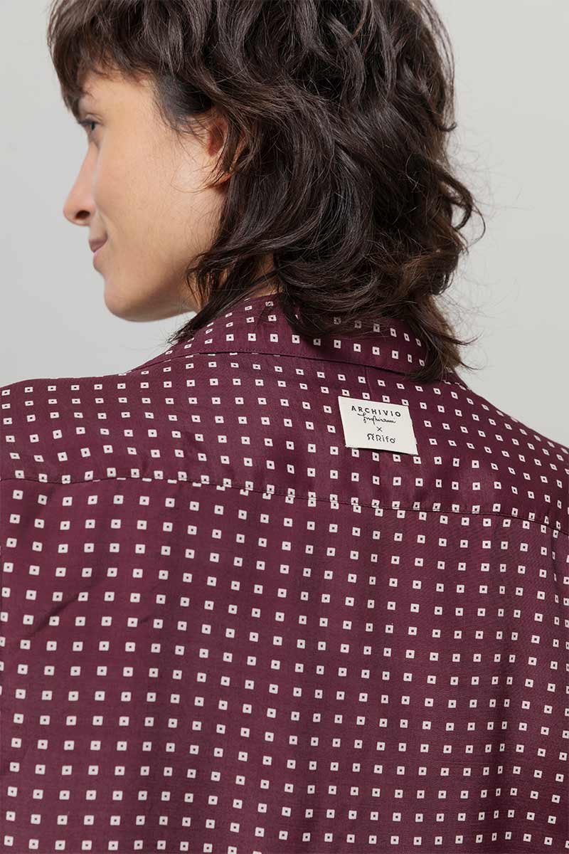 Camicia Donna Bordeaux Maniche Corte Sveva - Inghirami x Rifò