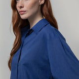 Camicia Donna Cotone Blu Dead stock Florence - Rifò Lab Moda circolare made in Italy