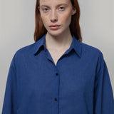 Camicia Donna Cotone Blu Dead stock Florence - Rifò Lab Moda circolare made in Italy
