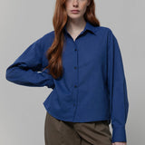 Camicia Donna Cotone Blu Dead stock Florence - Rifò Lab Moda circolare made in Italy