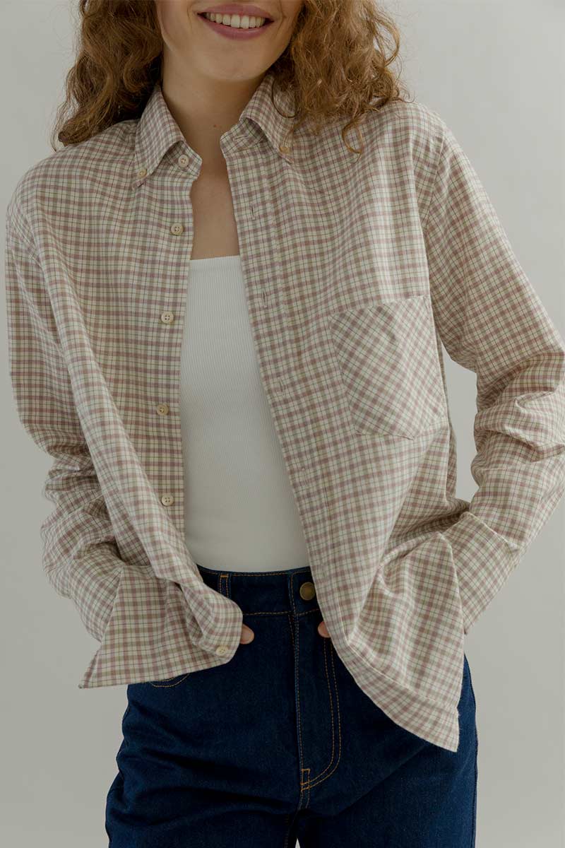 Camicia a Quadri Donna Cotone Inghirami Stefania - Rifò Lab Moda circolare made in Italy 