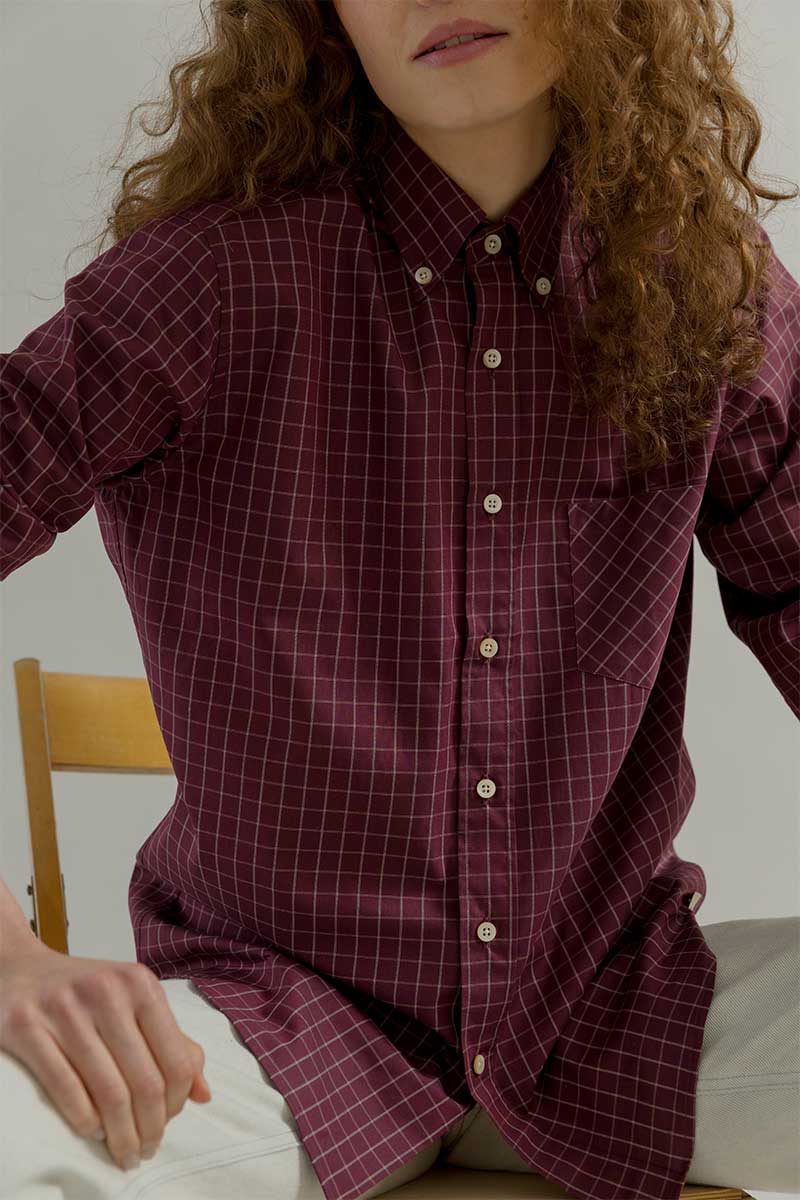 Camicia a Quadri Donna Cotone Inghirami Stefania - Rifò Lab Moda circolare made in Italy 