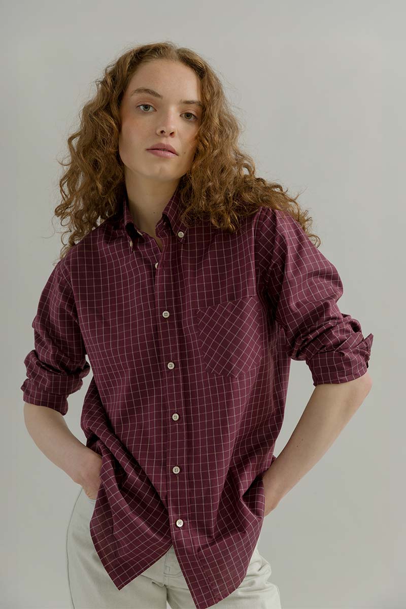 Camicia a Quadri Donna Cotone Inghirami Stefania - Rifò Lab Moda circolare made in Italy 
