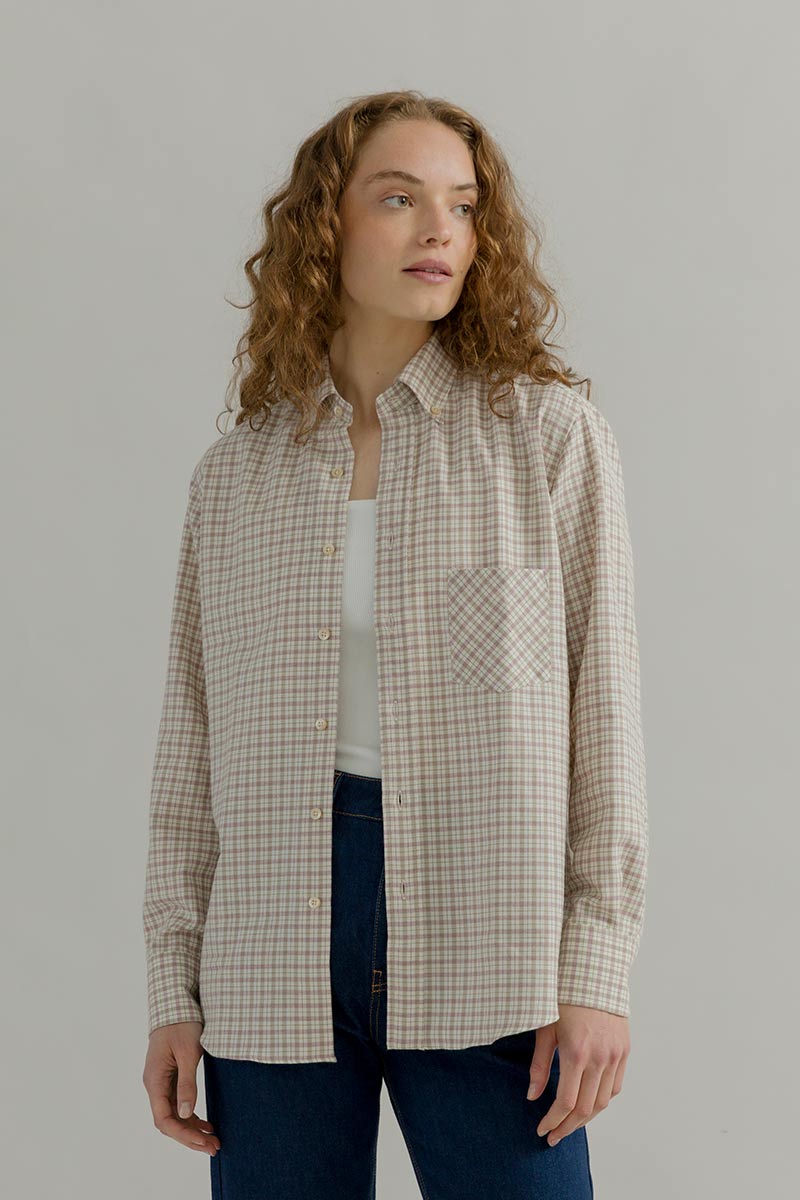Camicia a Quadri Donna Cotone Inghirami Stefania - Rifò Lab Moda circolare made in Italy 