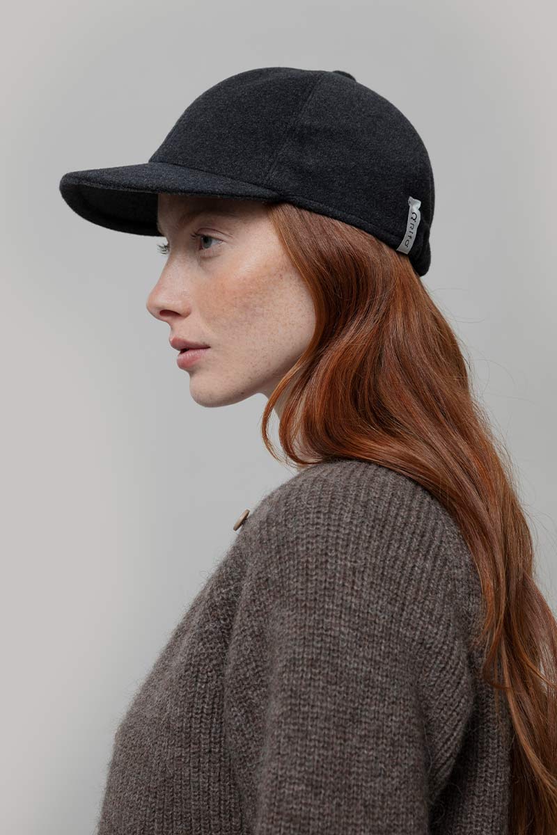 Cappello Baseball Panno Lana Rigenerata Ted Grigio - Rifò Lab Moda circolare made in Italy