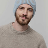 Beanie Cappello Uomo e Donna Cashmere Verde Azzurro Teo - Rifò Lab Moda circolare made in Italy