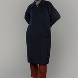Cappotto Lungo Donna Lana Rigenerata Helga Blu - Rifò Lab Moda circolare made in Italy 