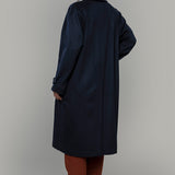 Cappotto Lungo Donna Lana Rigenerata Helga Blu - Rifò Lab Moda circolare made in Italy 