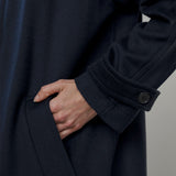 Cappotto Lungo Donna Lana Rigenerata Helga Blu - Rifò Lab Moda circolare made in Italy 
