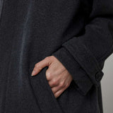 Cappotto Lungo Donna Lana Rigenerata Helga Grigio Scuro - Rifò Lab Moda circolare made in Italy 