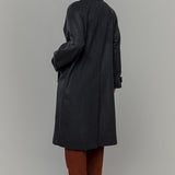 Cappotto Lungo Donna Lana Rigenerata Helga Grigio Scuro - Rifò Lab Moda circolare made in Italy 