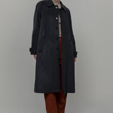 Cappotto Lungo Donna Lana Rigenerata Helga Grigio Scuro - Rifò Lab Moda circolare made in Italy 