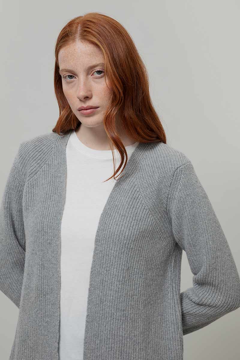 Cardigan Lungo Donna Lana Rigenerata Gioia - Rifò Lab Moda circolare made in Italy