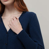 Cardigan con Bottoni Donna Lana Extrafine Sonia  - Rifò Lab Moda circolare made in Italy
Blu Abisso