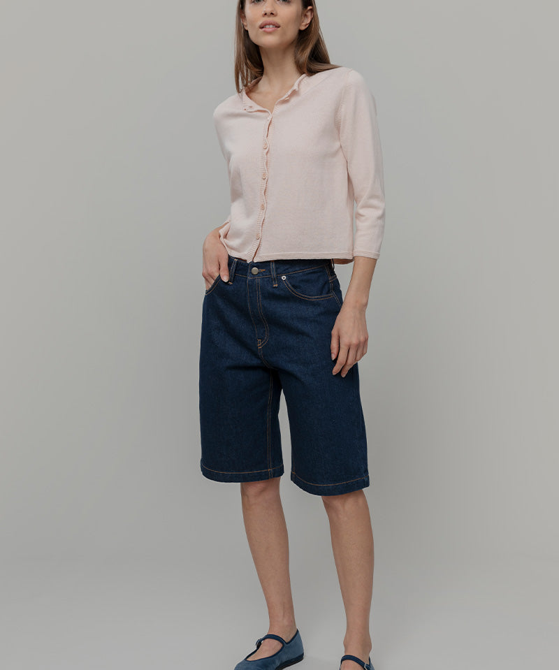 Cardigan Donna Manica Media Cotone Rigenerato Leda