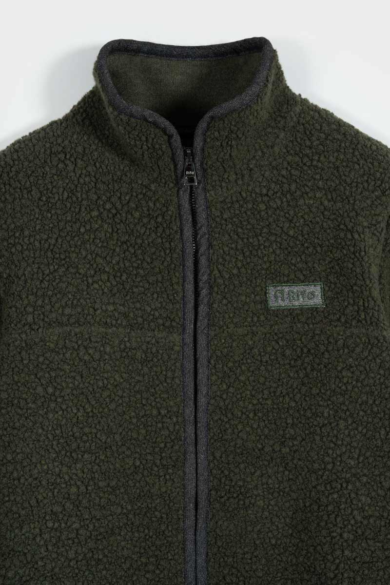 Giacca Pile Uomo Lana Rigenerata Uomo Verde - Rifò Lab Moda circolare made in Italy 