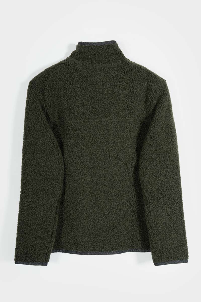 Giacca Pile Uomo Lana Rigenerata Uomo Verde - Rifò Lab Moda circolare made in Italy 