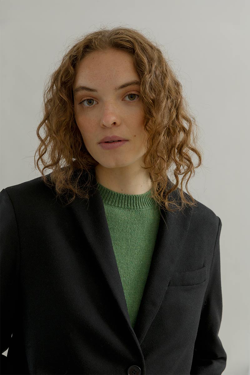 Blazer Donna Nero Giacca Lana Monopetto Brenda - Rifò Lab Moda circolare made in Italy