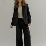 Blazer Donna Nero Giacca Lana Monopetto Brenda - Rifò Lab Moda circolare made in Italy