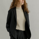 Blazer Donna Nero Giacca Lana Monopetto Brenda - Rifò Lab Moda circolare made in Italy