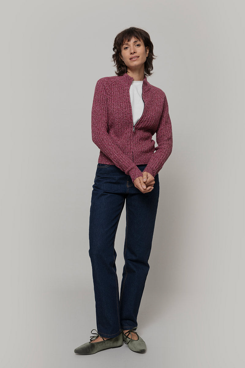 Cardigan Zip Donna Lana Rigenerata Ornella - Rifò Lab Moda circolare made in Italy