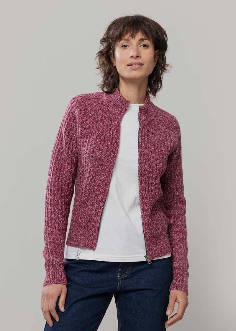 Cardigan Zip Donna Lana Rigenerata Ornella - Rifò Lab Moda circolare made in Italy