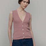 gilet con bottoni donna Lilia - gilet elegante donna seta rigenerata - Rifò Lab Moda circolare made in Italy