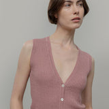 gilet con bottoni donna Lilia - gilet elegante donna seta rigenerata - Rifò Lab Moda circolare made in Italy