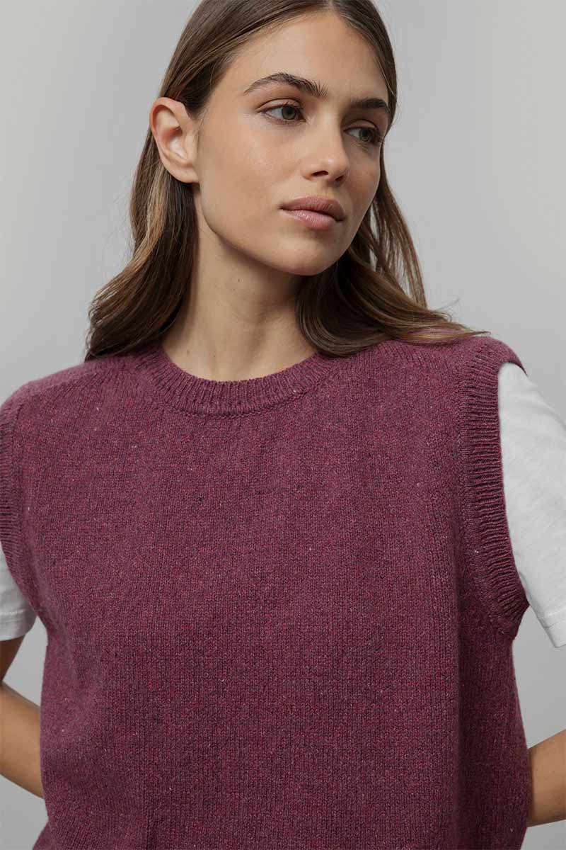 Gilet Donna in Maglia Cashmere Rigenerato Angela Smanicato Donna - Rifò Lab Moda circolare made in Italy
Rosso Marsala