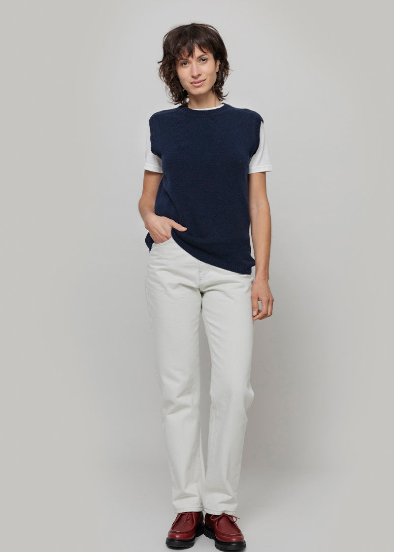 Gilet Donna in Maglia Cashmere Rigenerato Angela Smanicato Donna - Rifò Lab Moda circolare made in Italy
Blu Mora