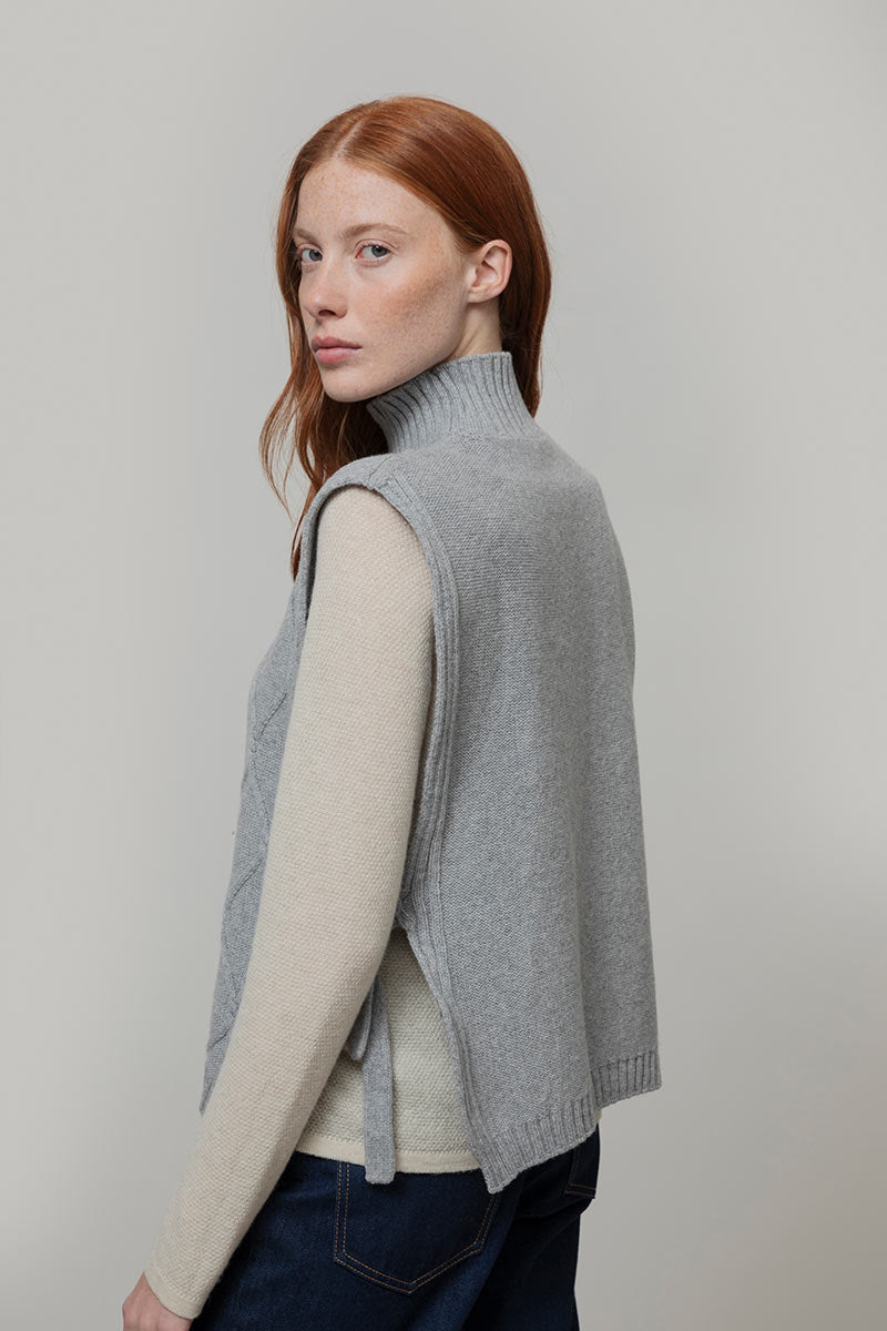 Gilet Donna Lana Rigenerata Collo Alto Delia - Rifò Lab Moda circolare made in Italy