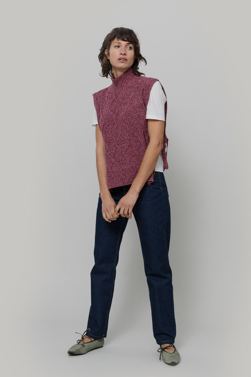 Gilet Donna Lana Rigenerata Collo Alto Delia - Rifò Lab Moda circolare made in Italy