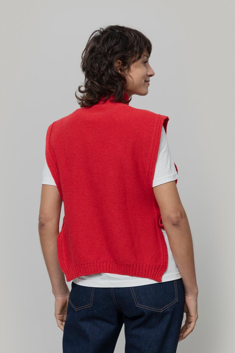 Gilet Donna Lana Rigenerata Collo Alto Delia - Rifò Lab Moda circolare made in Italy
